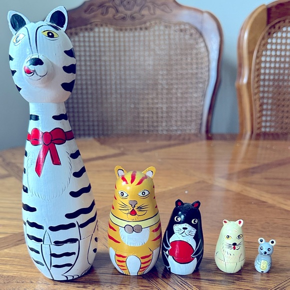 Handmade Matryoshka 5 Pieces Cute Nesting Dolls - Picture 1 of 3